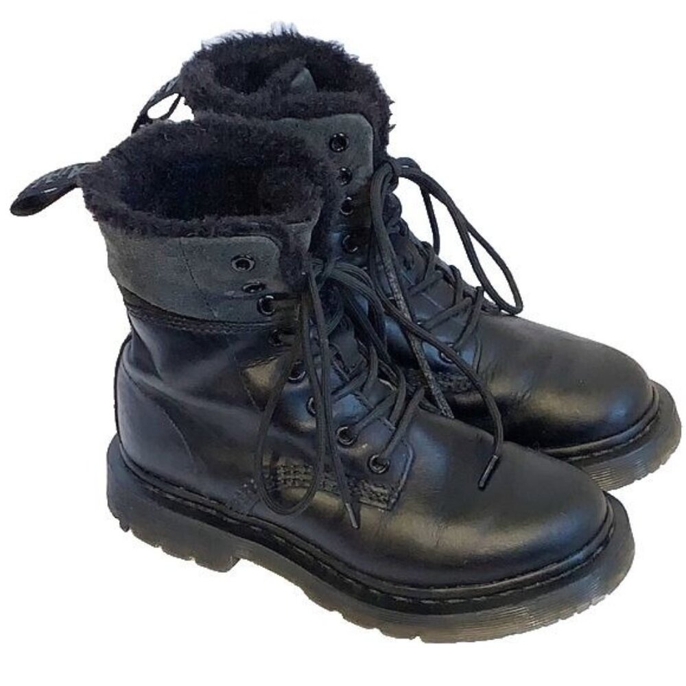 Dr. Martens 1460 Kolbert Fur Lined Leather Combat Boots Women’s 5 Winter Grunge